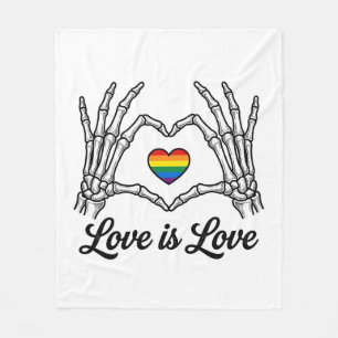 Skeleton Hands Rainbow Heart Love Is Love Shirt_1 Fleece Blanket