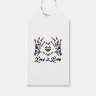 Skeleton Hands Rainbow Heart Love Is Love Shirt_1 Gift Tags