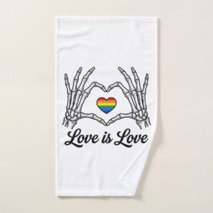 Skeleton Hands Rainbow Heart Love Is Love Shirt_1 Hand Towel