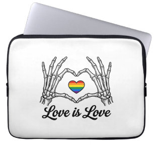 Skeleton Hands Rainbow Heart Love Is Love Shirt_1 Laptop Sleeve