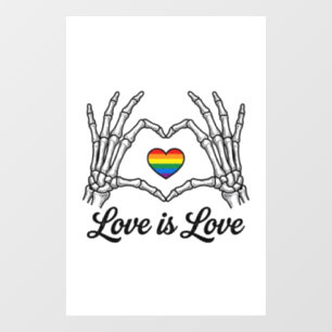 Skeleton Hands Rainbow Heart Love Is Love Shirt_1 Window Cling