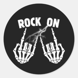 Skeleton Hands Rock On Sticker