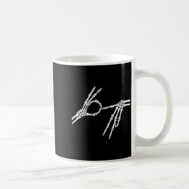Skeleton Hands Six Seven 6 7 Halloween Costume Men Coffee Mug (Right)