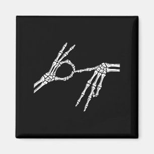 Skeleton Hands Six Seven 6 7 Halloween Costume Men Magnet