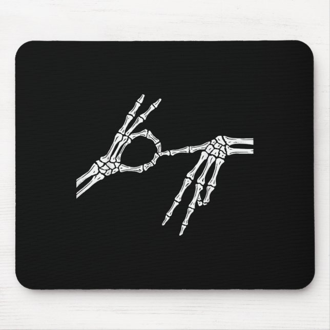 Skeleton Hands Six Seven 6 7 Halloween Costume Men Mouse Mat (Front)