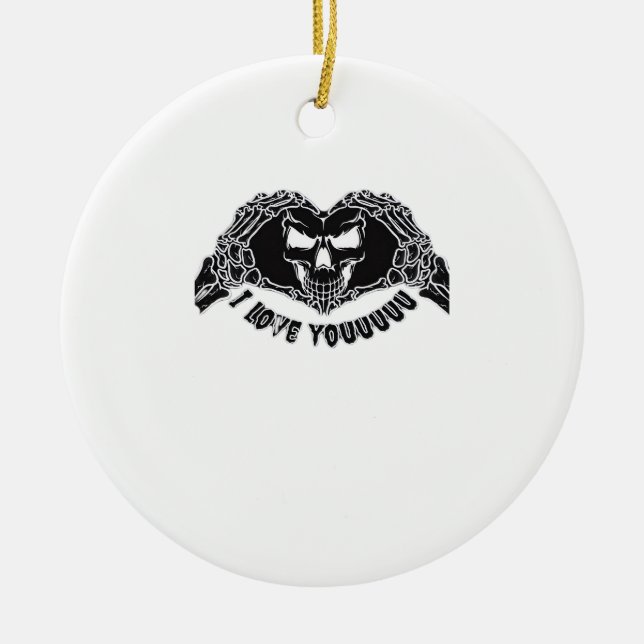Skeleton Hands Skull, Halloween Design For Backgro Ceramic Tree Decoration (Front)