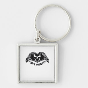 Skeleton Hands Skull, Halloween Design For Backgro Key Ring
