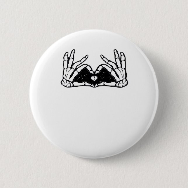 Skeleton Hands The Of A Heart  6 Cm Round Badge (Front)