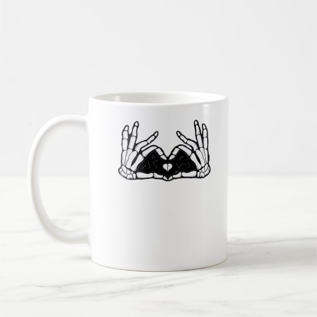 Skeleton Hands The Of A Heart  Coffee Mug (Left)