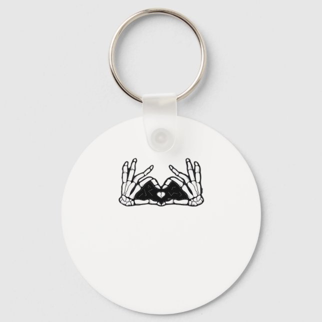 Skeleton Hands The Of A Heart  Key Ring (Front)