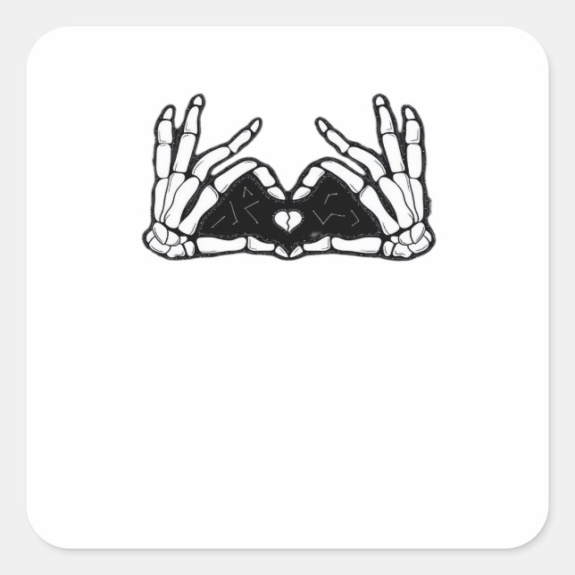 Skeleton Hands The Of A Heart  Square Sticker (Front)