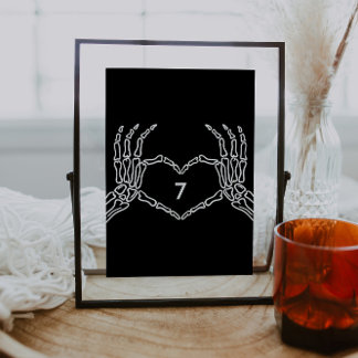 Skeleton Hands Till Death Wedding Table Numbers