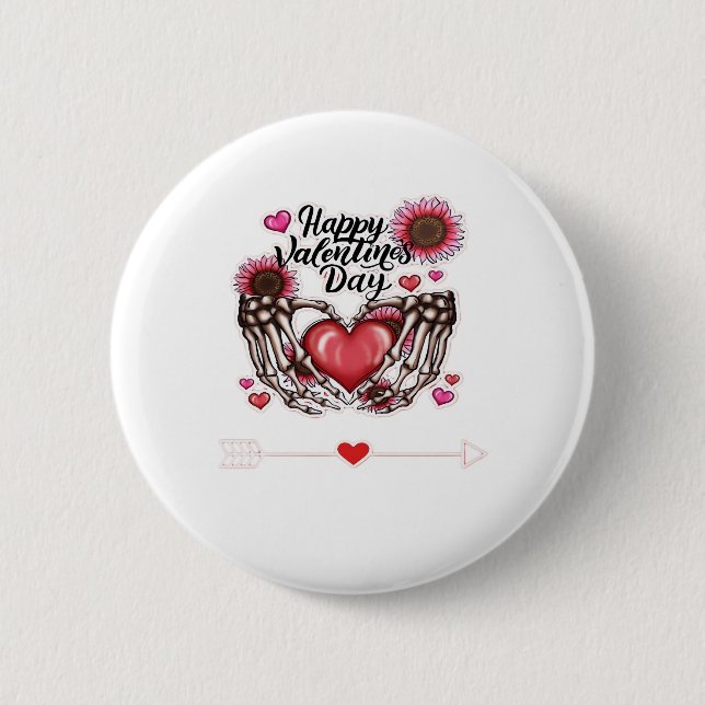 Skeleton Hands Valentines Day Classic 6 Cm Round Badge (Front)