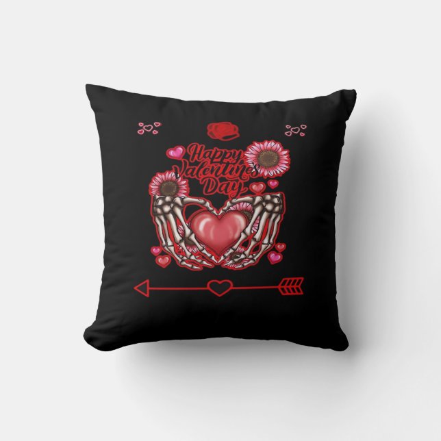 Skeleton Hands Valentines Day Classic Cushion (Front)