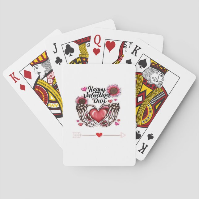 Skeleton Hands Valentines Day Classic Playing Cards (Back)
