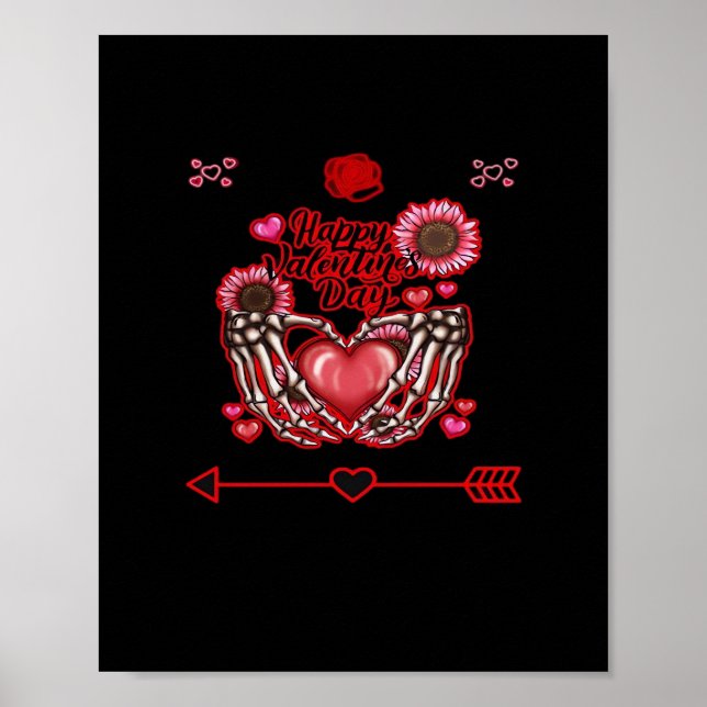 Skeleton Hands Valentines Day Classic Poster (Front)