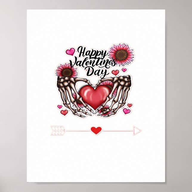 Skeleton Hands Valentines Day Classic Poster (Front)