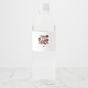 Skeleton Hands Valentines Day Classic Water Bottle Label