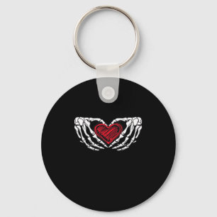 Skeleton Hands With Heart Classic Key Ring