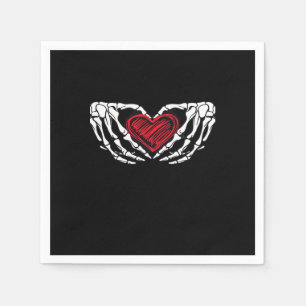 Skeleton Hands With Heart Classic Napkin