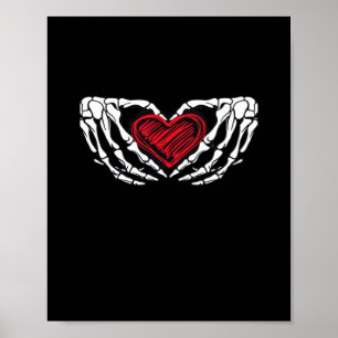 Skeleton Hands With Heart Classic Poster