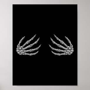 Skeleton Hands Women - Spooky Halloween Rock Band  Poster