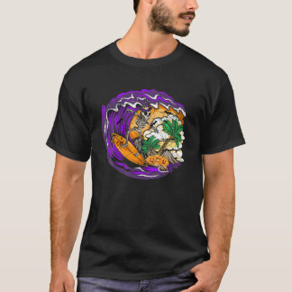Skeleton Hawaiian Surfing Funny Halloween Hawaii L T-Shirt