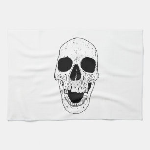 Skeleton Head Tea Towel