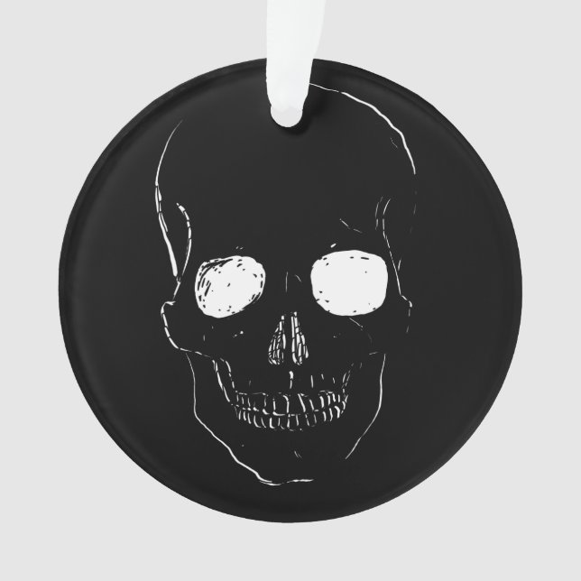 Skeleton Head with Glowing Eyes on a  Ornament (Front)