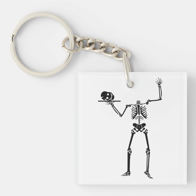 Skeleton, Headless, Halloween Key Ring (Front)
