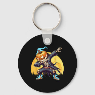 Skeleton Headless Pumpkin Dab Dance Boys Halloween Key Ring