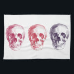 Skeleton Heads Tea Towel<br><div class="desc">Skeleton Heads by Artinspired.  This graphic design is perfect for Halloween,  All Saints Day,  Goth,  and all year round.  Featured are skulls in three different colours.</div>