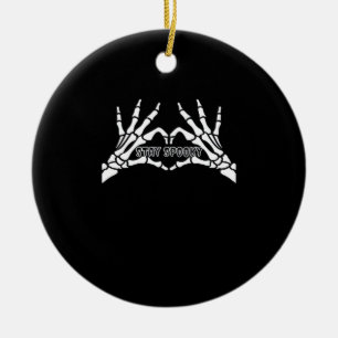 Skeleton Heart And Hands Classic Design  Ceramic Tree Decoration