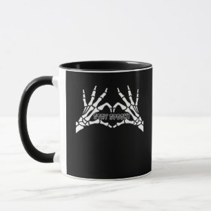 Skeleton Heart And Hands Classic Design Mug