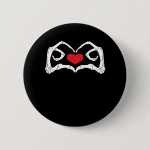Skeleton Heart And Hands Funny 6 Cm Round Badge