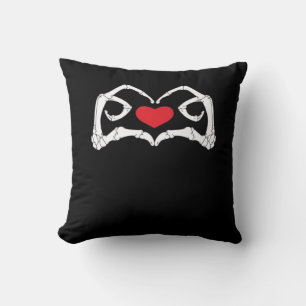 Skeleton Heart And Hands Funny  Cushion