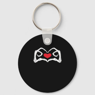 Skeleton Heart And Hands Funny Key Ring