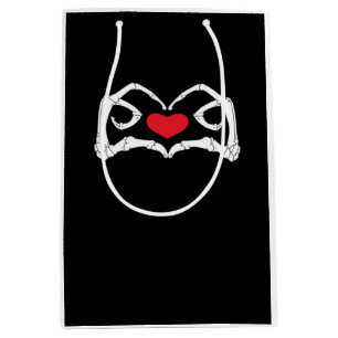 Skeleton Heart And Hands Funny Medium Gift Bag