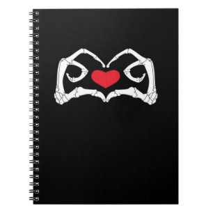 Skeleton Heart And Hands Funny Notebook