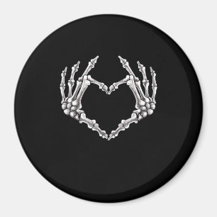 Skeleton Heart And Hands Gothic Halloween Costume Magnet