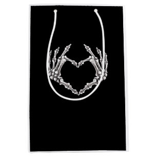 Skeleton Heart And Hands Gothic Halloween Costume  Medium Gift Bag