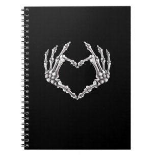 Skeleton Heart And Hands Gothic Halloween Costume Notebook