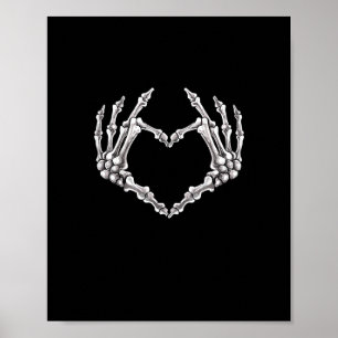 Skeleton Heart And Hands Gothic Halloween Costume Poster