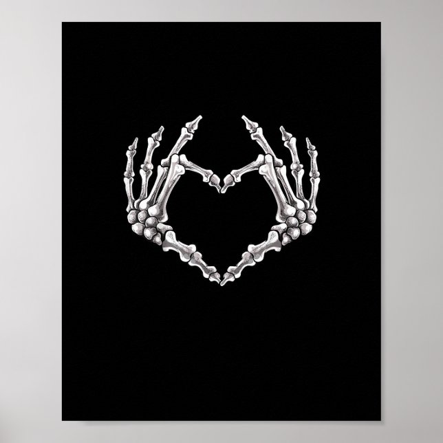 Skeleton Heart And Hands Gothic Halloween Costume  Poster (Front)