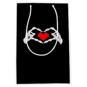 Skeleton Heart And Hands Meme Medium Gift Bag