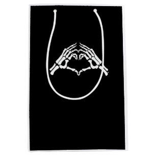 Skeleton Heart And Hands Sign Medium Gift Bag