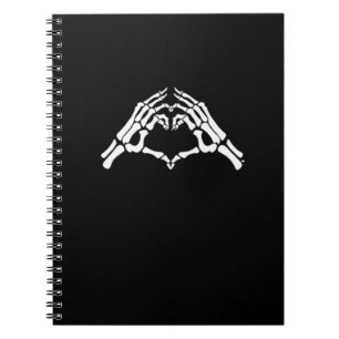 Skeleton Heart And Hands Sign Notebook