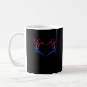 Skeleton Heart Bisexual Lgbt-Q Pride Skull Hand Coffee Mug
