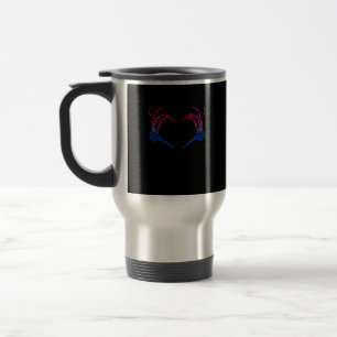 Skeleton Heart Bisexual Lgbt-Q Pride Skull Hand Travel Mug