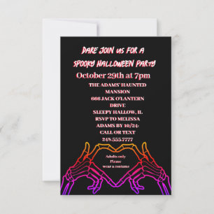 Skeleton heart Halloween party Invitation